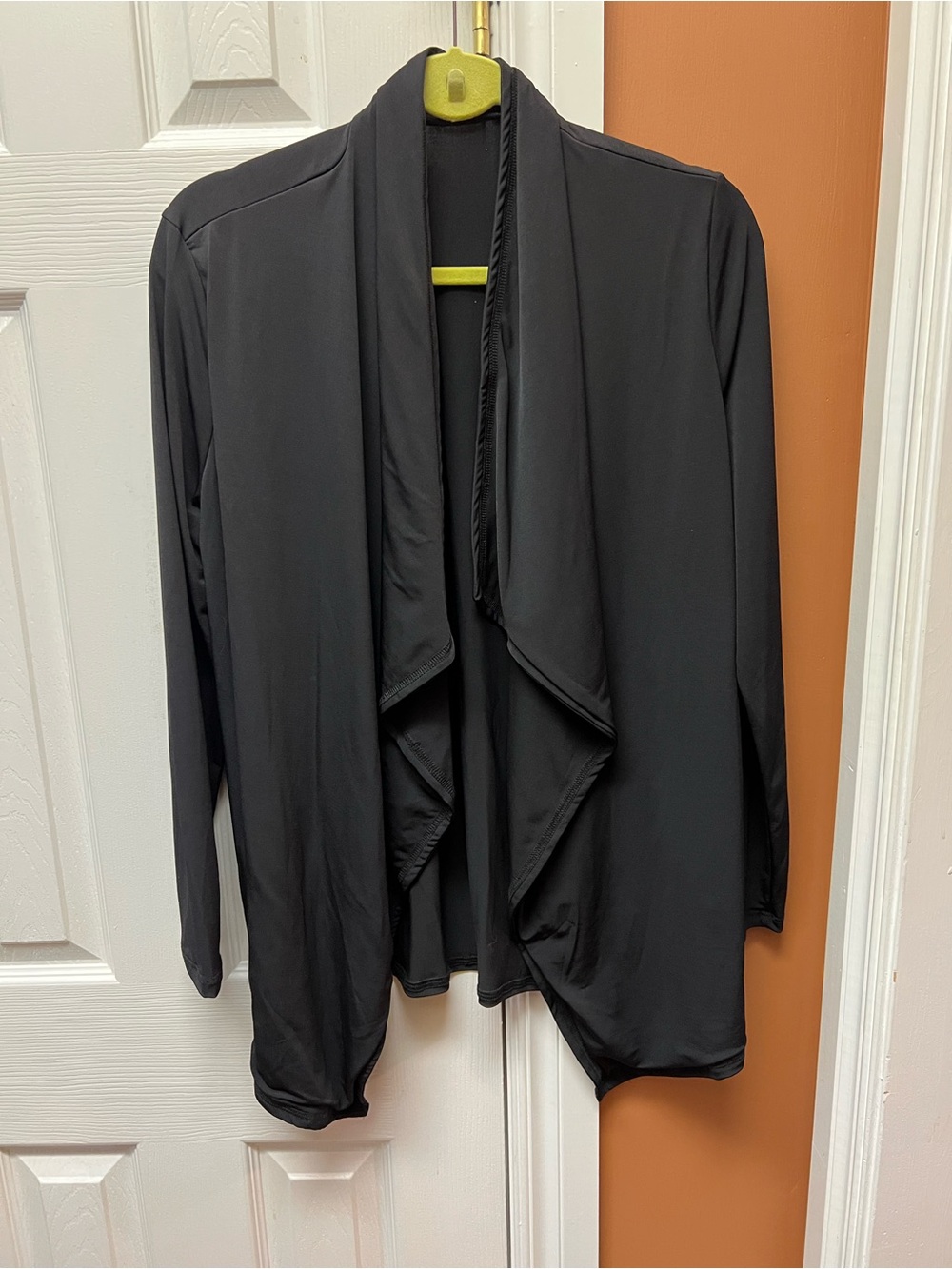 Black Draped Open-Front Cardigan - Size S